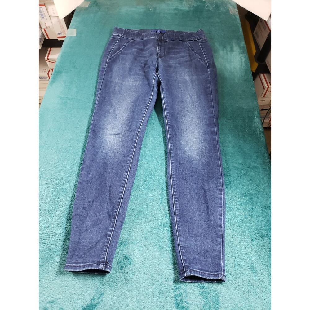Apt 9 Jeans Size 8 Womens Blue Stretch Pull On Pants Ladies Mid Rise Skinny